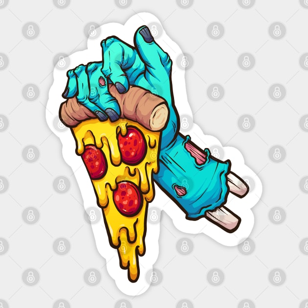 Zombie pizza Sticker by memoangeles